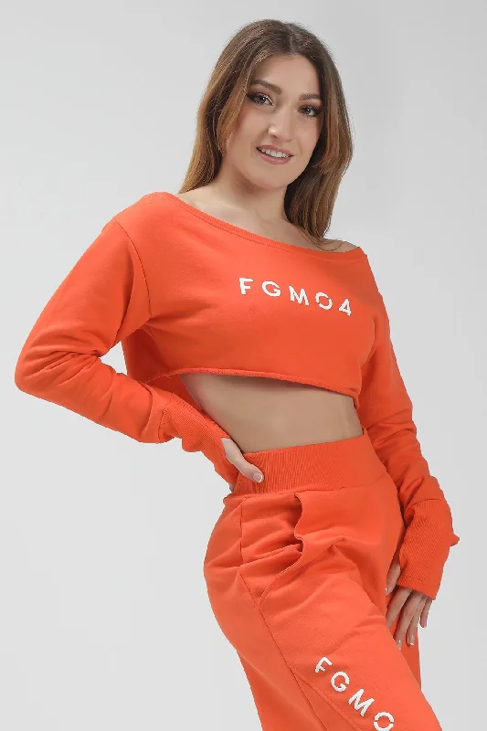 Felpa Mini Crop Ikonic SS24 Arancio Mandarino