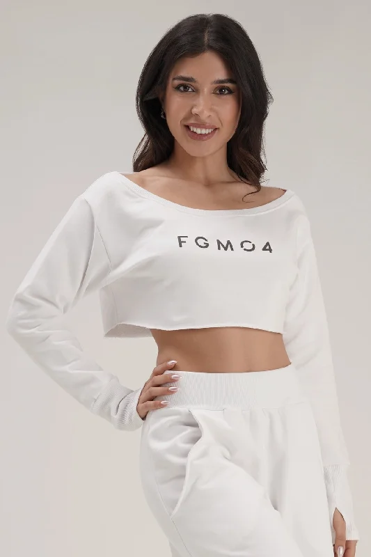 Felpa Mini Crop Ikonic SS24 Bianco