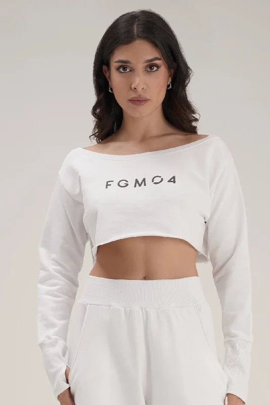 Felpa Mini Crop Ikonic SS24 Bianco