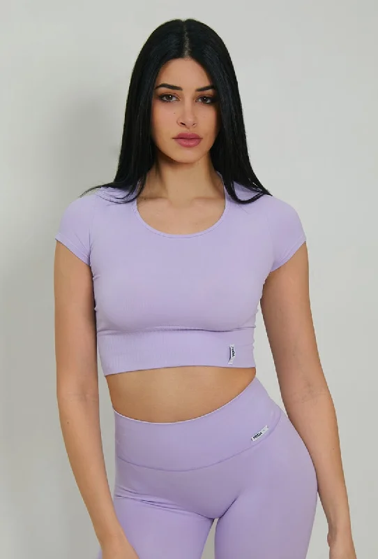 T-Shirt Crop Top Lilas