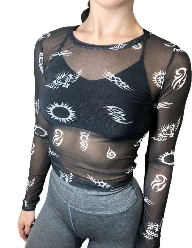 TMD Sheer Long Sleeve Mesh Top