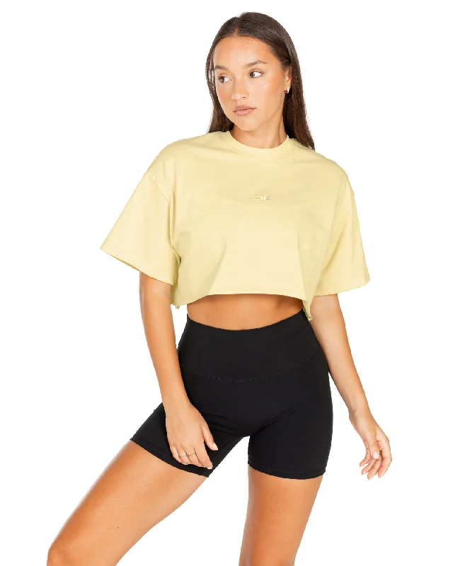 Women's Classic Cropped Tee - Soft Yellow