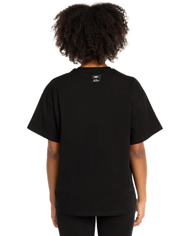 Women's Script Oversized Tee - Black / Pink