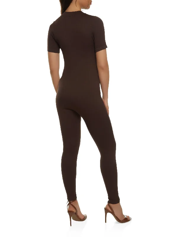 Seamless Zip Neck Catsuit