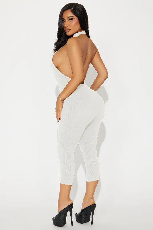 Cassandra Snatched Capri Jumpsuit - Off White