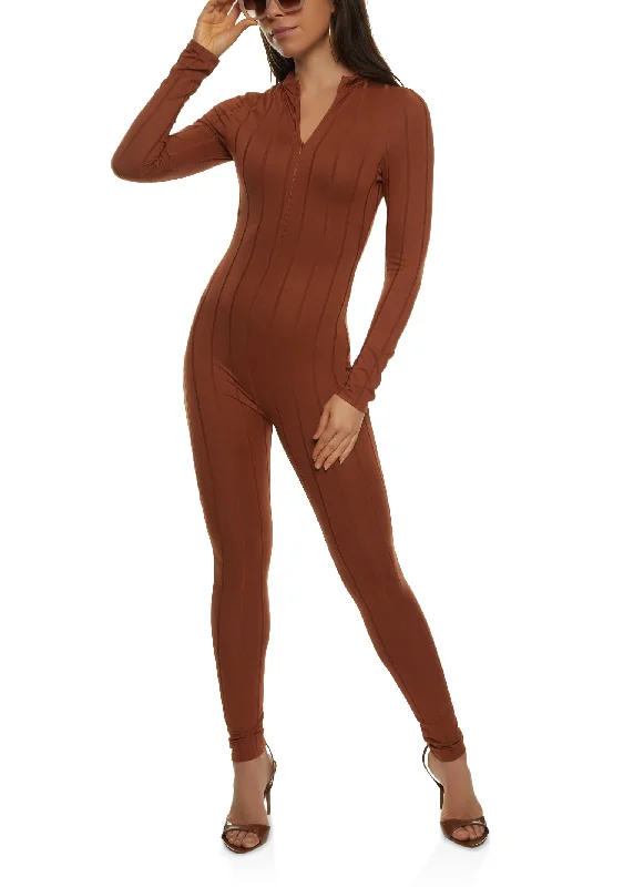 Long Sleeve Zip Neck Catsuit