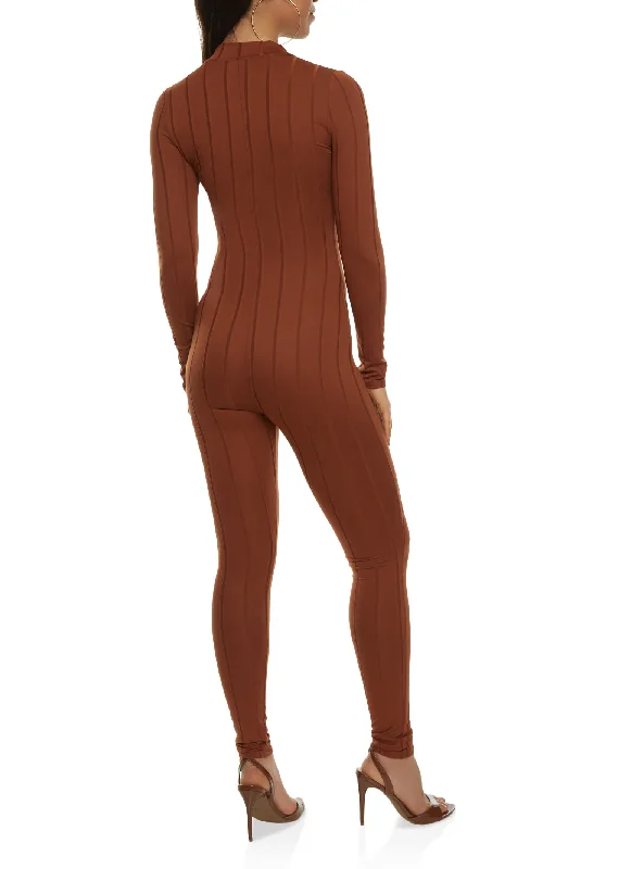 Long Sleeve Zip Neck Catsuit