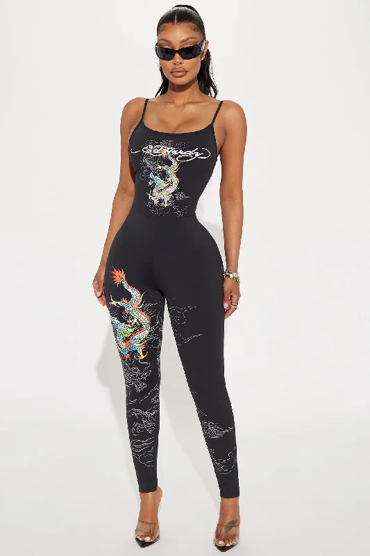 Ed Hardy Dragons Jumpsuit - Black