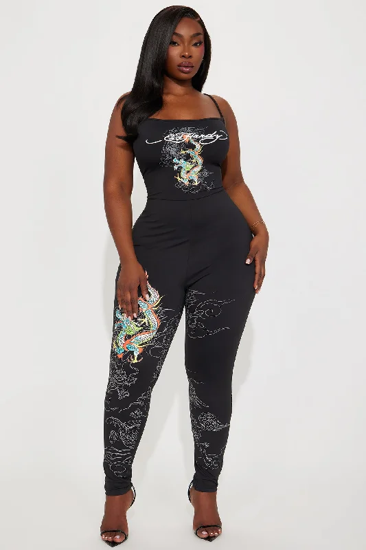 Ed Hardy Dragons Jumpsuit - Black