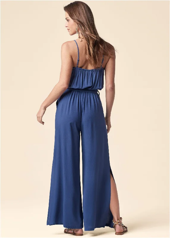 Ruffle jumpsuit - Blue