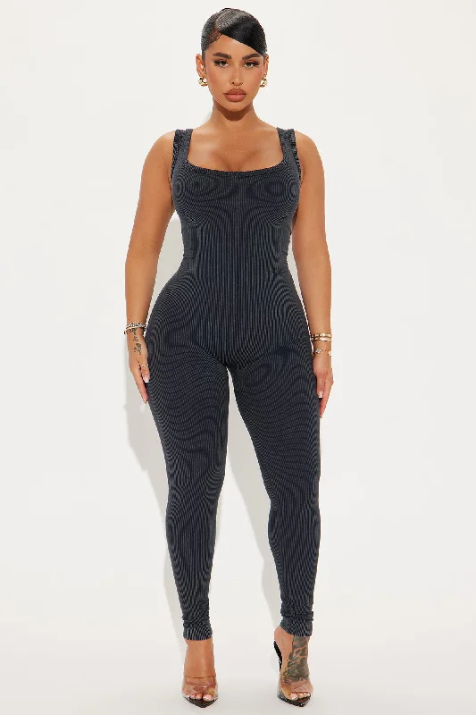 Melissa Washed Seamless Jumpsuit - Black