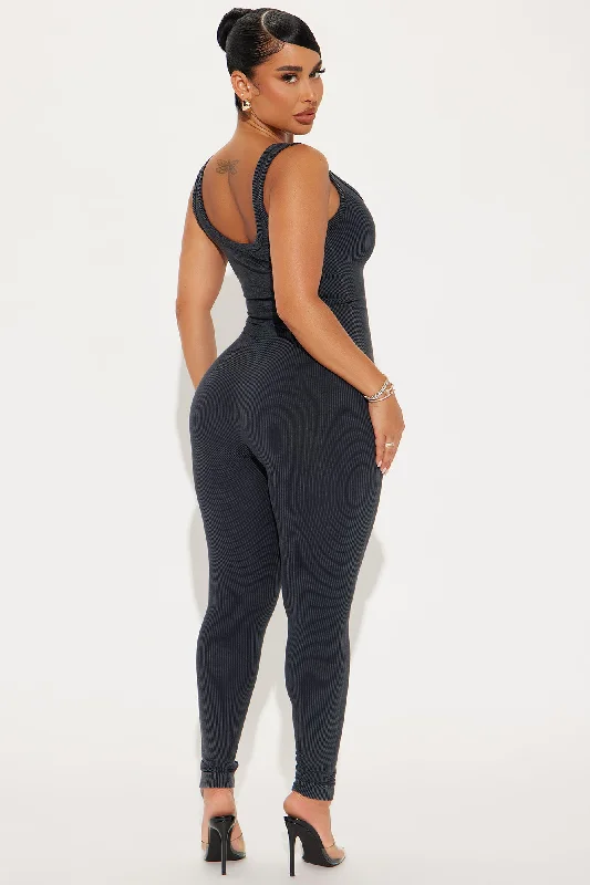 Melissa Washed Seamless Jumpsuit - Black