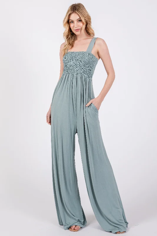 Mint Sleeveless Wide Leg Jumpsuit