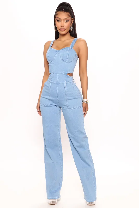 Most Desired Denim Jumpsuit - Light Wash