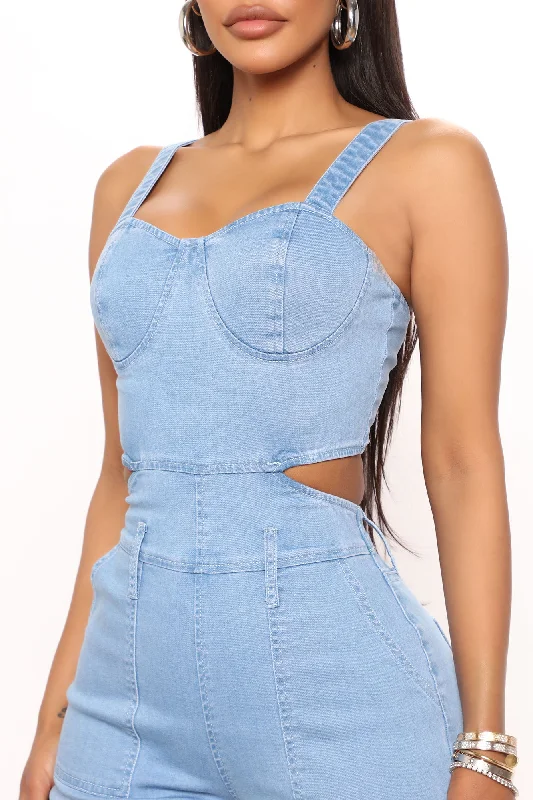 Most Desired Denim Jumpsuit - Light Wash