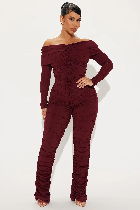 No Explanation Jumpsuit - Burgundy