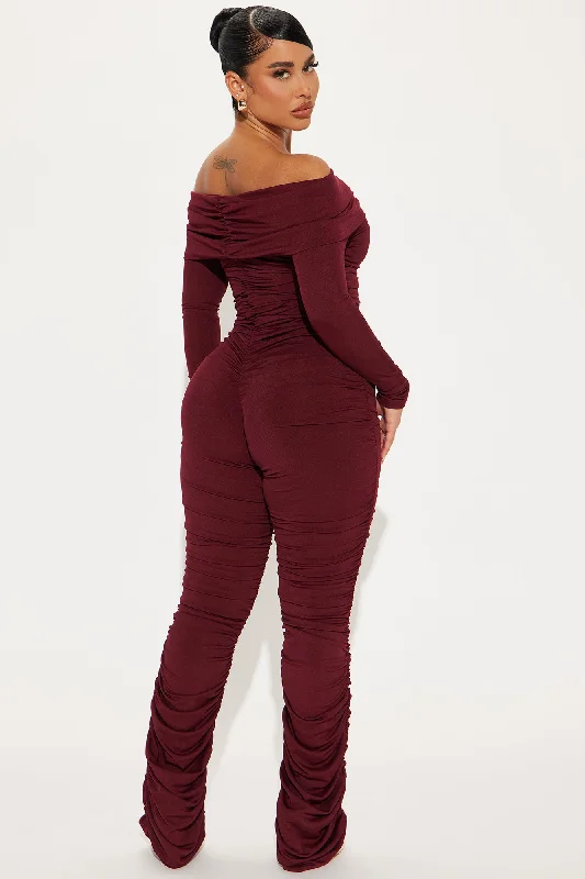 No Explanation Jumpsuit - Burgundy