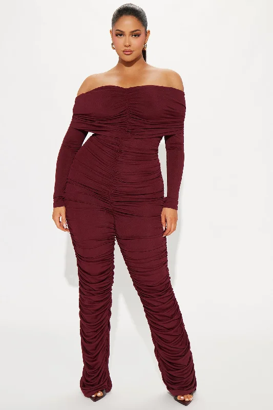 No Explanation Jumpsuit - Burgundy