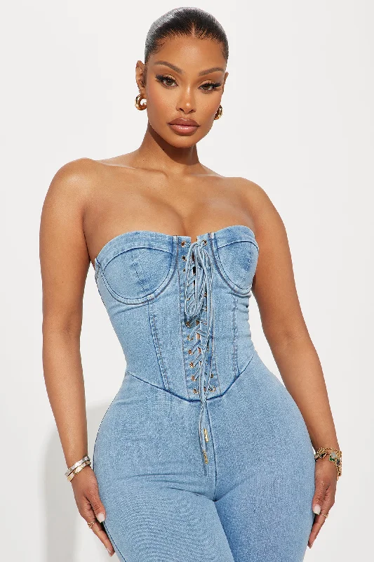 Play It Your Way Denim Jumpsuit - Light Wash