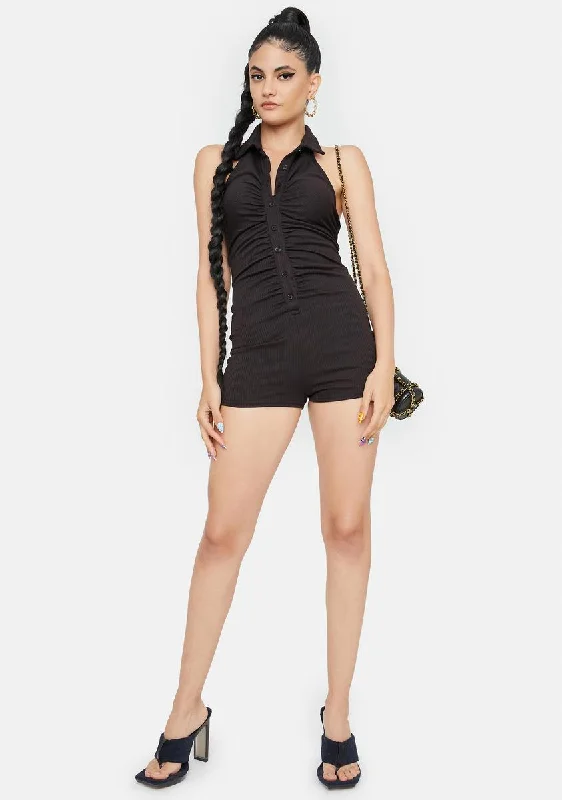 Slip into it Collared Halter Romper