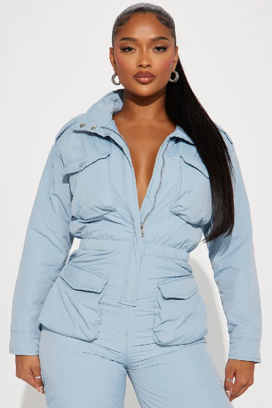 Wrightwood Puffer Jumpsuit - Slate Blue