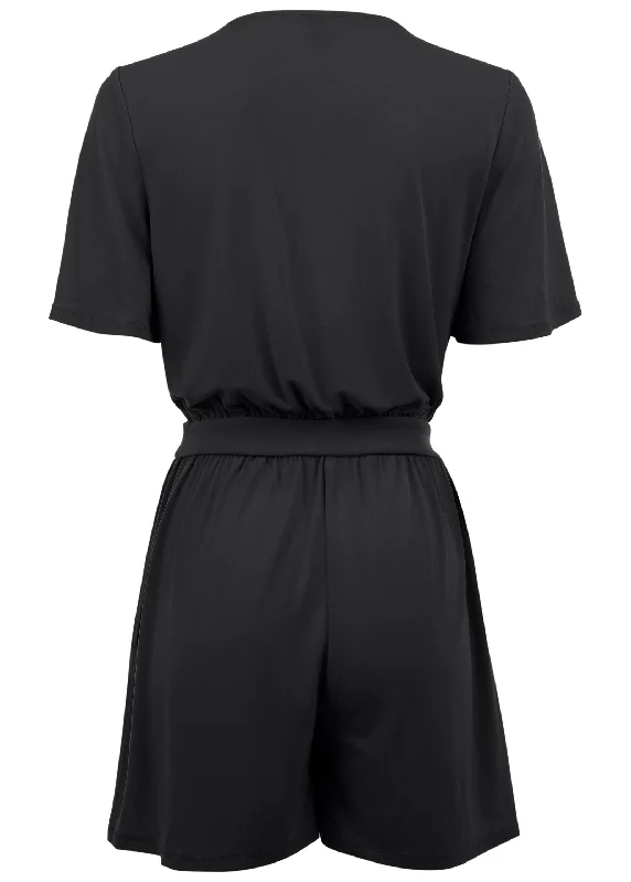 Tie waist romper - Black