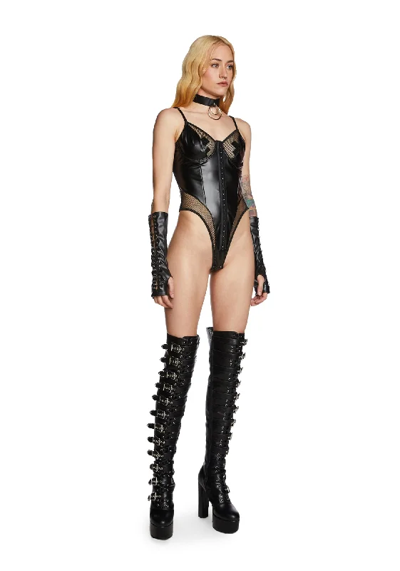 Heavy Metal Vegan Leather Bodysuit