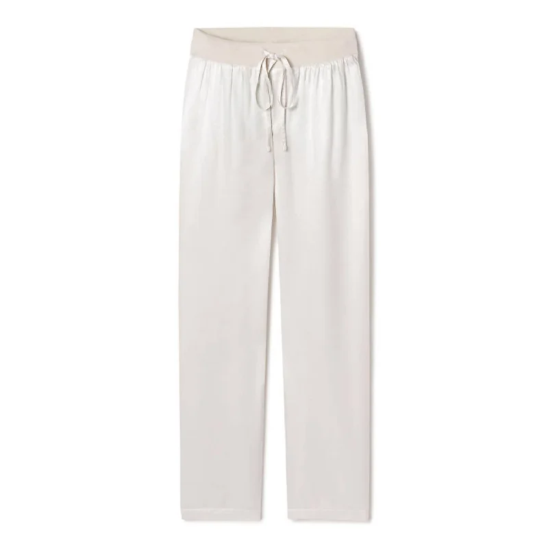 Jolie Satin Pant With Draw String In Eggnog