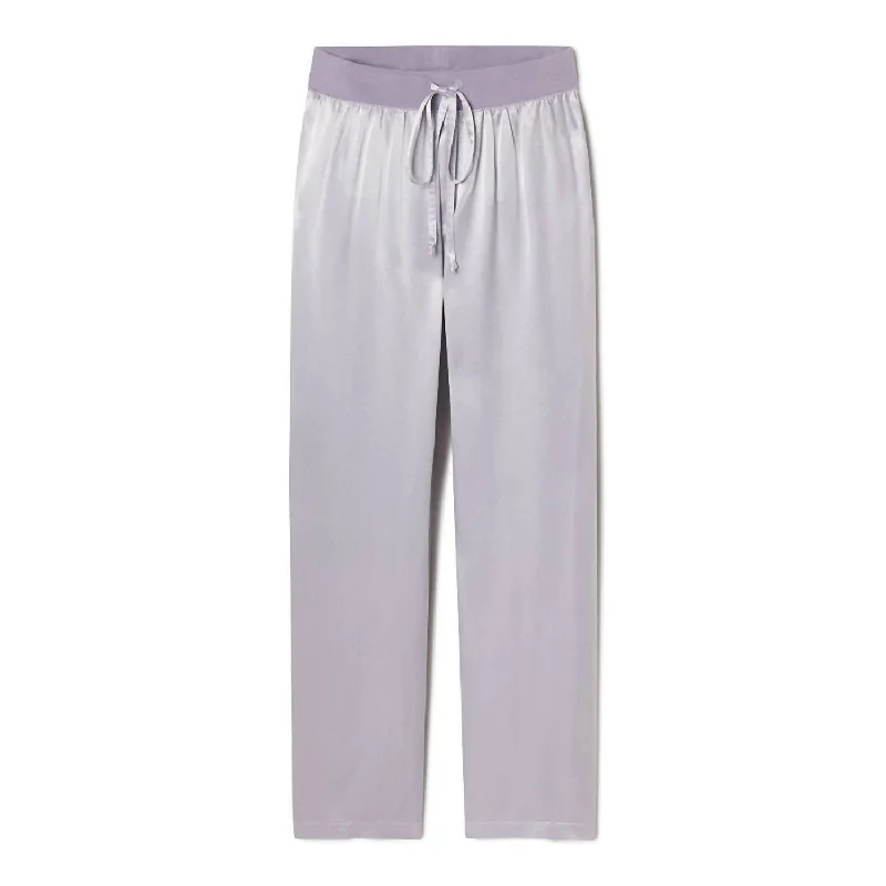 Jolie Satin Pant With Draw String In Lavender