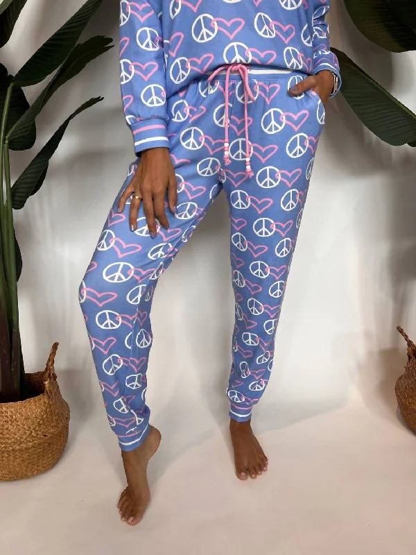 Peace And Love Jam Pant In Periwinkle