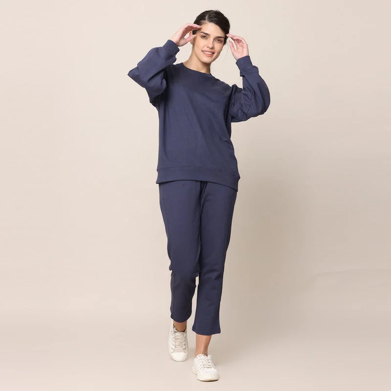 Organic Cotton Lounge Wear Set | Navy Blue