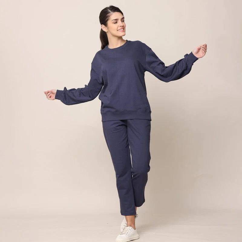 Organic Cotton Lounge Wear Set | Navy Blue