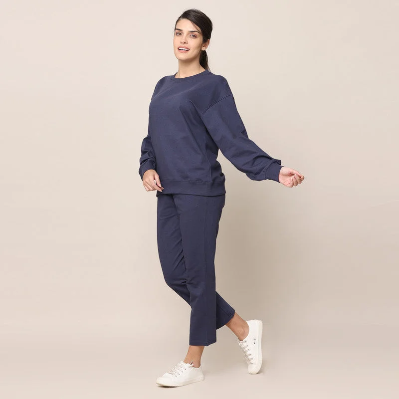 Organic Cotton Lounge Wear Set | Navy Blue