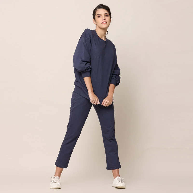 Organic Cotton Lounge Wear Set | Navy Blue