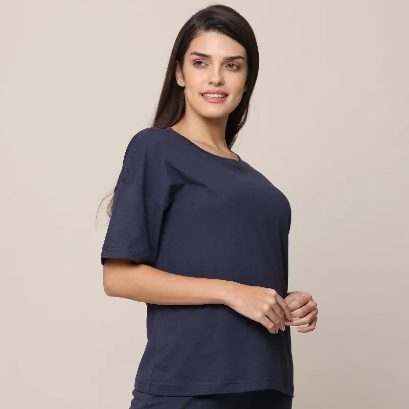 Organic Cotton Lounge Wear Set | Navy Blue