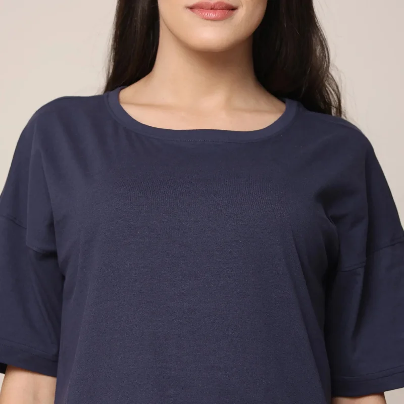 Organic Cotton Lounge Wear Set | Navy Blue