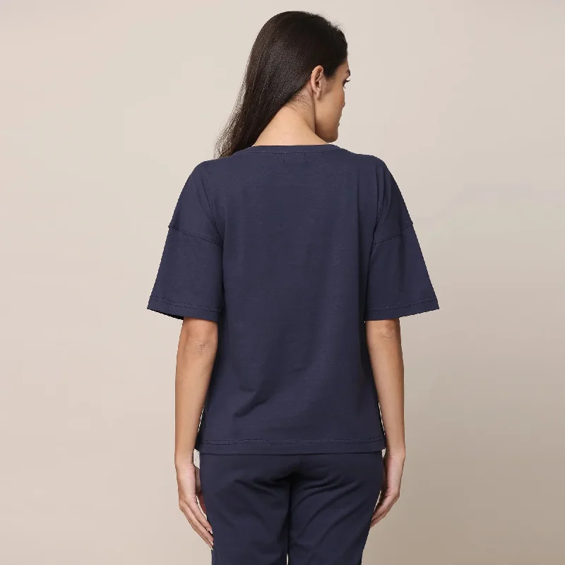 Organic Cotton Lounge Wear Set | Navy Blue