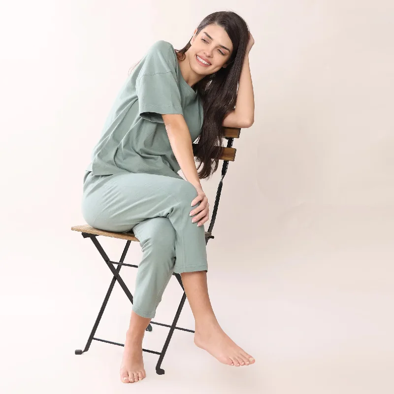 Organic Cotton Lounge Wear Set | Sage