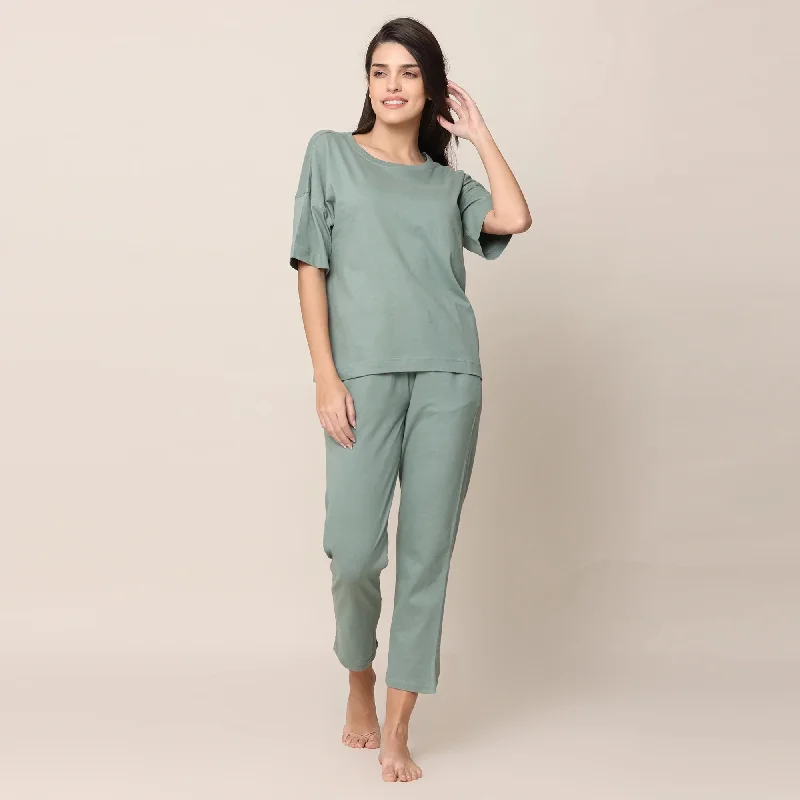 Organic Cotton Lounge Wear Set | Sage