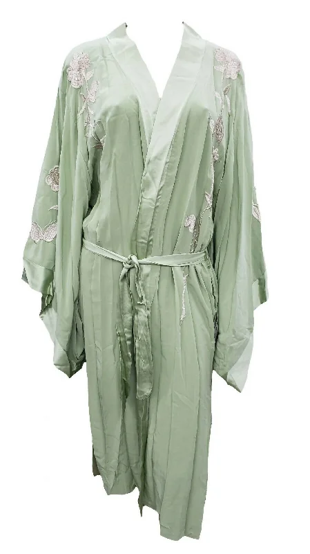 Women's Pastel Reversible Kimono In Foam Green