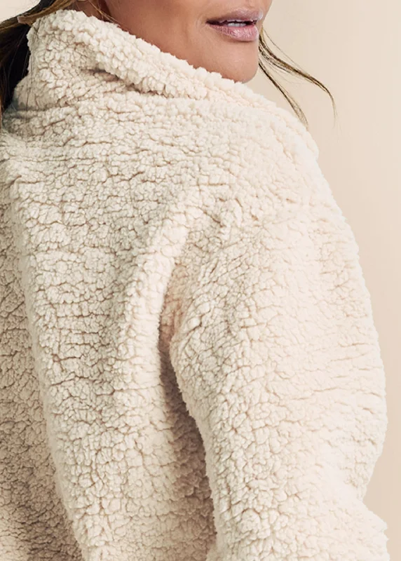 Cozy sherpa zip sweatshirt - Beige