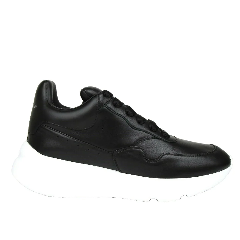 Alexander McQueen Men's Black Leather Platform Sneakers