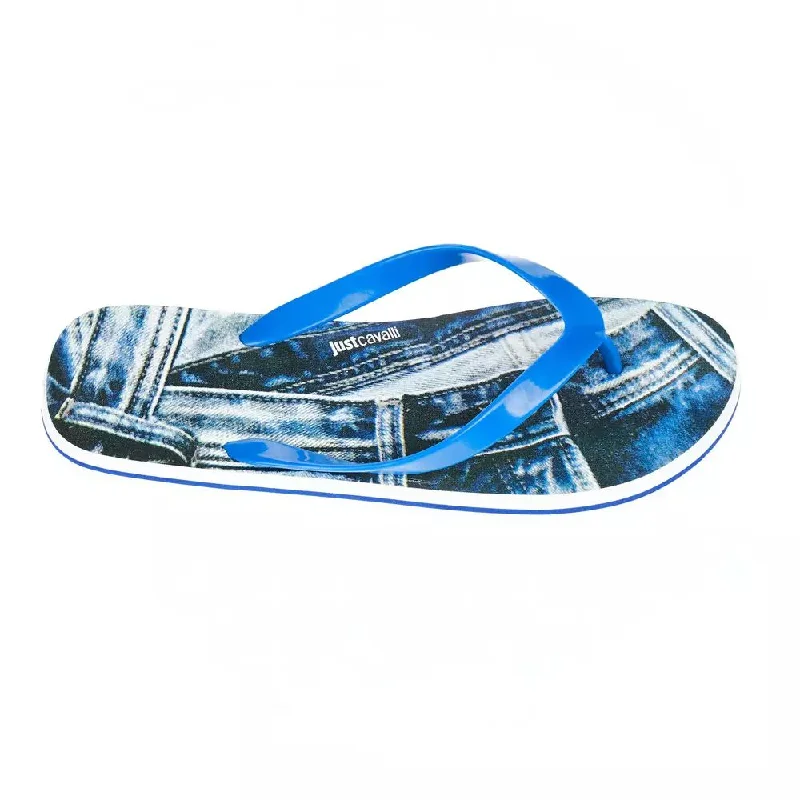 Just Cavalli Trendy Light Blue Flip Flops for Men's Men